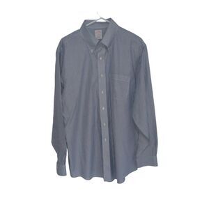 Brooks Brothers 346 Shirt 161/2 4/5 Non-Iron blue pin striped Button Up